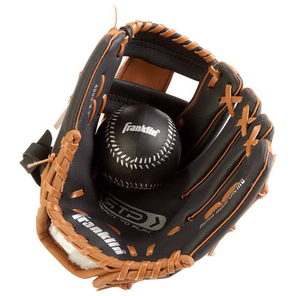 Franklin(R) 9.5in. Tee Ball Glove and Ball  - Black/Tan - image 