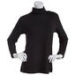 Womens Runway Ready Long Sleeve Solid Milky Turtleneck - Black - image 1