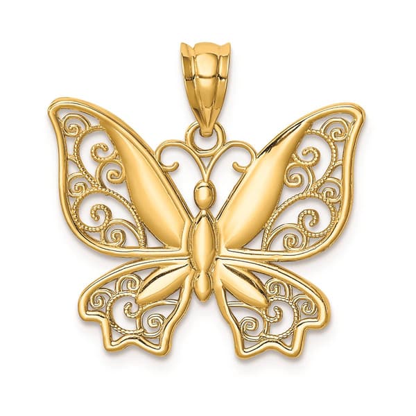 Gold Classics&#40;tm&#41; 14kt. Gold Polished Butterfly Pendant - image 