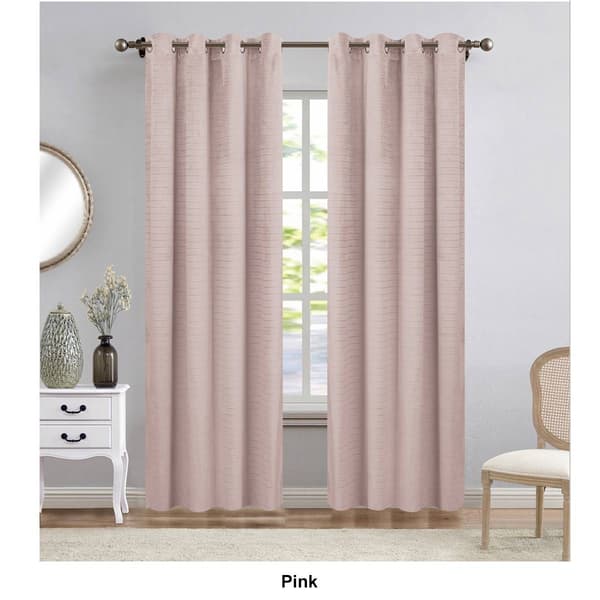 Polyester Velvet Stripe Embossed Curtain Panel