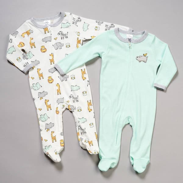 Baby Unisex &#40;3-9M&#41; Little Beginnings&#40;R&#41; 2pk. Safari Sleep & Plays - image 