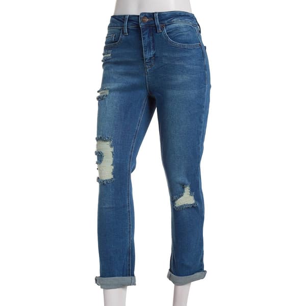 Petite Royalty Slim Straight Roll Cuff Jeans - image 