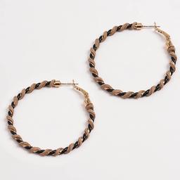 Ashley Cooper(tm) Gold-Tone Cord & Faux Suede Hoop Earrings