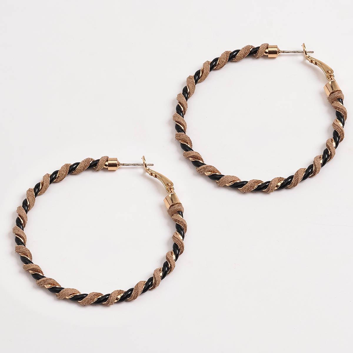 Ashley Cooper(tm) Gold-Tone Cord & Faux Suede Hoop Earrings