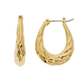 Design Collection Twisted U-Shape Hoop Earrings