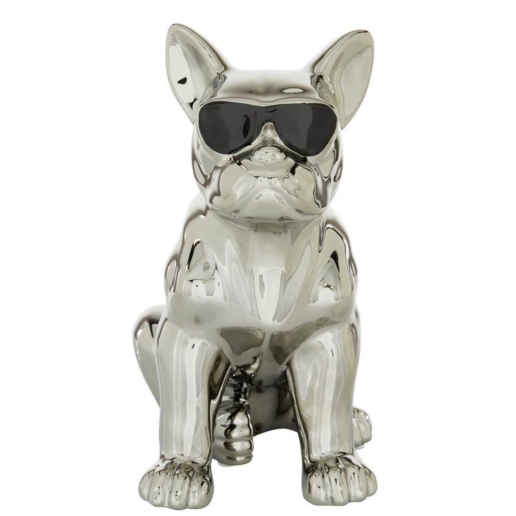 9th & Pike® Silver Ceramic Dog Sculpture