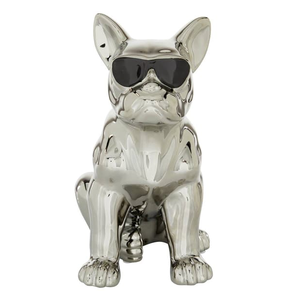 9th & Pike® Silver Ceramic Dog Sculpture