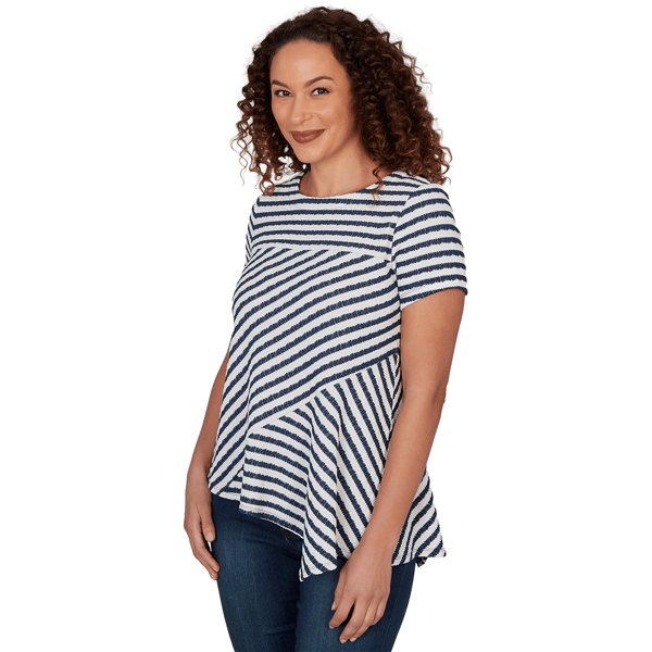 Womens Skye’s the Limit Summer Spice Stripe Knit Blouse