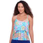 Womens American Beach Libson Tiles Hi -Low Flounce Tankini - image 1