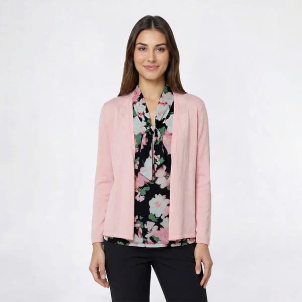 Plus Size Kasper Long Sleeve Open Front Lightweight Cardigan - image 