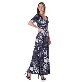 Womens 24/7 Comfort Apparel Jacquard A-Line Maxi Dress