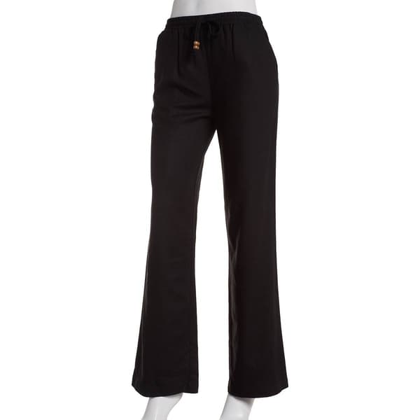 Juniors Love Tree Linen Beaded Drawstring Pants - image 