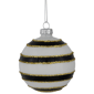 Northlight 4ct. Shiny White & Black Striped Christmas Ornaments - image 4