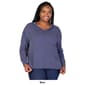 Plus Size 24/7 Comfort Apparel Relaxed Fit V Neck Sweater Top - image 4