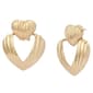 Steve Madden Gold Fluted Heart Drop Earrings - image 1