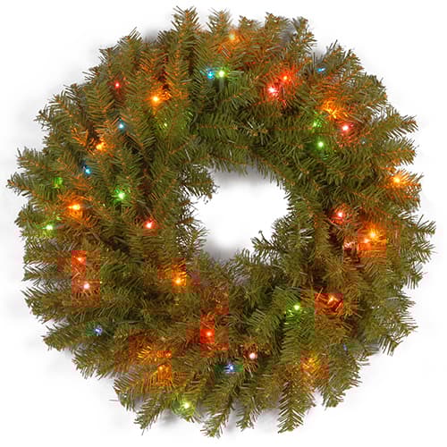National Tree 24 in. Norwood Fir Wreath w/Lights - image 