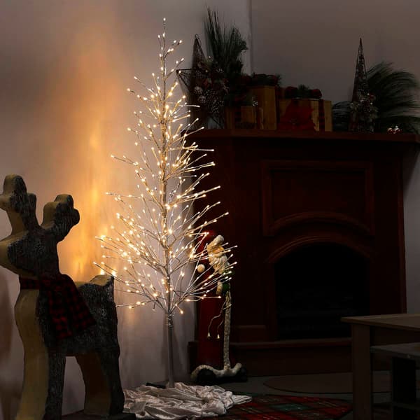 Alpine 6ft. Pre-Lit Silver Foil Christmas Tree