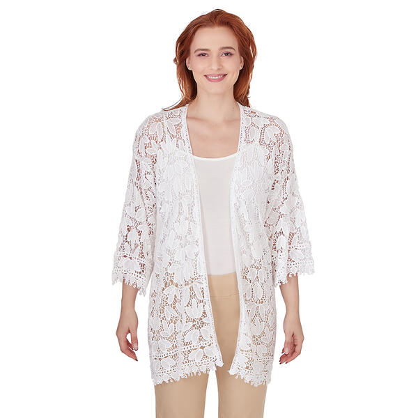 Womens Skye''s The Limit Coral Gables Solid 3/4 Sleeve Kimono - image 