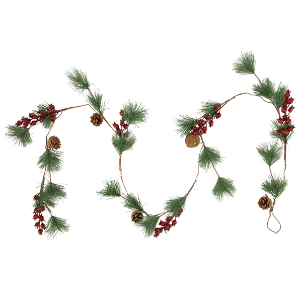 Northlight 6.5ft. Pre-Lit LED Pine & Berry Christmas Garland
