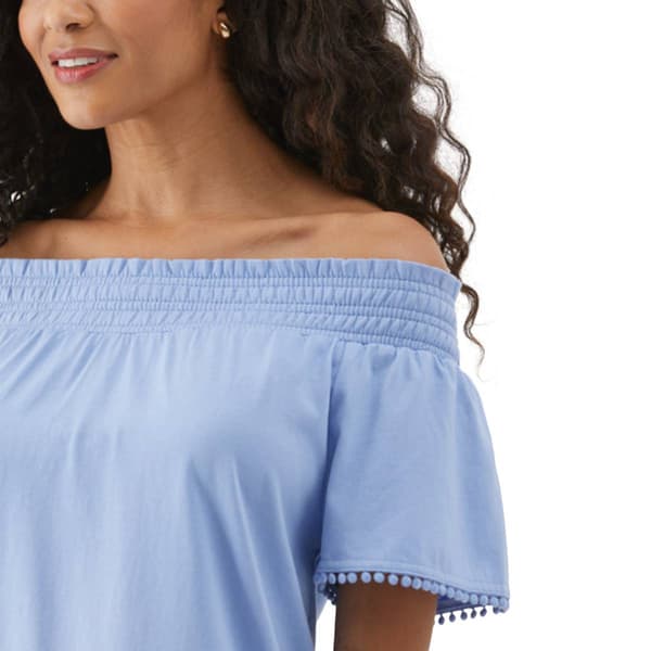 Petite Ella Rafaella&#174; Short Sleeve Off The Shoulder Top