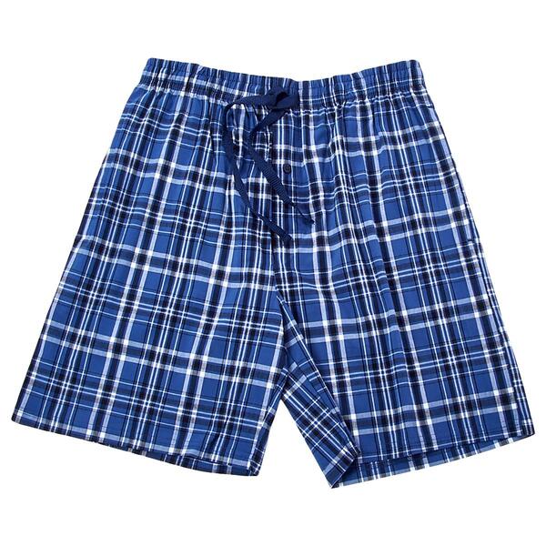 Mens Preswick & Moore Plaid Sleep Shorts - Navy / White / Black - image 