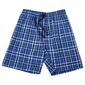 Mens Preswick & Moore Plaid Sleep Shorts - Navy / White / Black - image 1