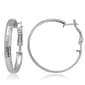 Sterling Silver Zigzag Diamond Cut Hoop Earrings - image 1