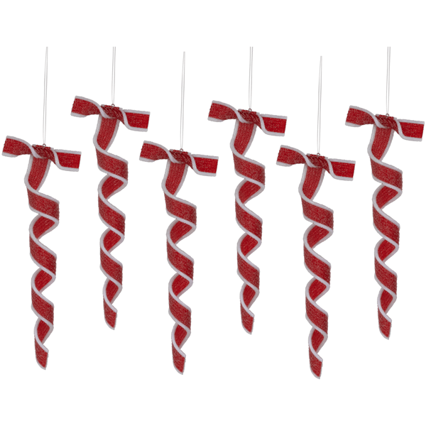 Northlight 6ct. Frosted Candy Twist Christmas Ornaments