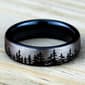 Mens Endless Affection™ 6.5mm Titanium Treeline Wedding Band - image 4