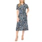 Petite MSK Short Sleeve Floral 1/4 Zipper Midi Dress - image 1