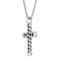 Mens Lynx Stainless Steel 24in. Curb Chain Design Cross Pendant - image 2