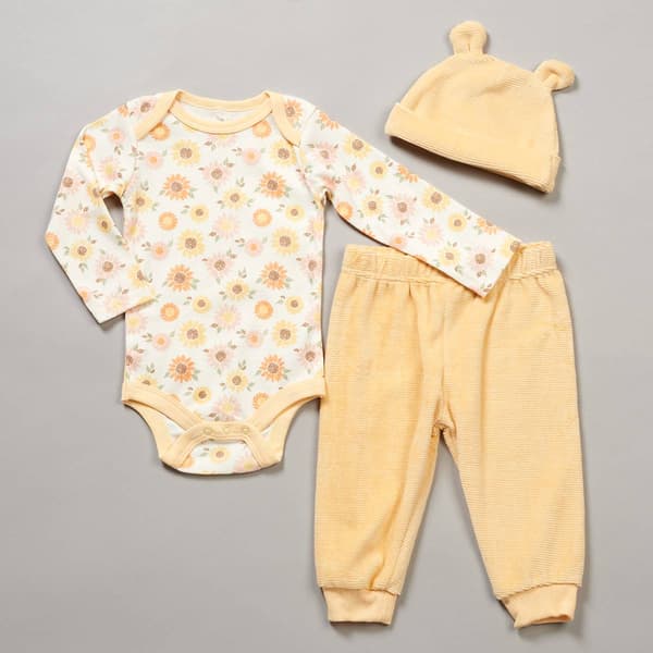Baby Girl &#40;NB-9M&#41; Chick Pea 3pc. Floral Joggers Set - image 