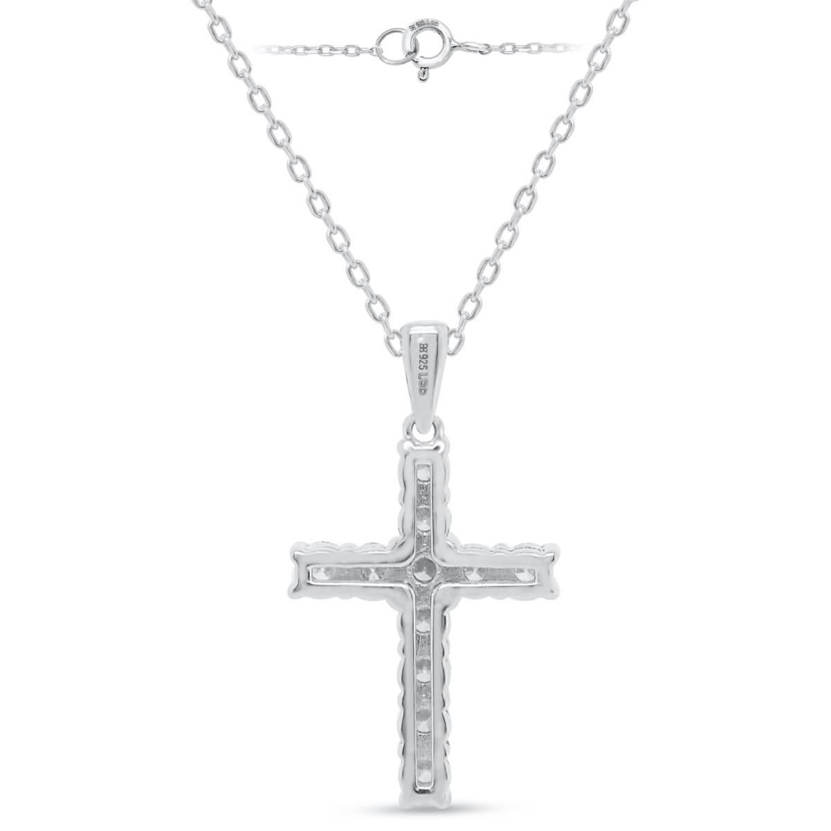 Nova Star® Sterling Silver Lab Grown Diamond Cross Pendant