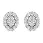 Haus of Brilliance Sterling Silver Diamond Oval Stud Earrings - image 2