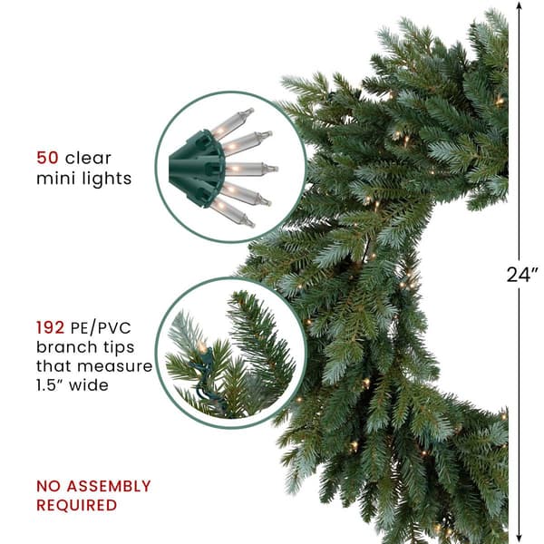 Northlight Seasonal 24in. Pre-Lit Artificial Christmas Wreath