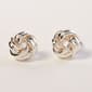 Napier Silver-Tone Knot Button Earrings - image 1