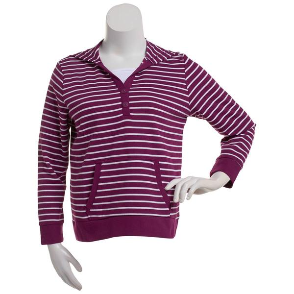 Plus Size Hasting & Smith Long Sleeve Stripe Two In One Tee