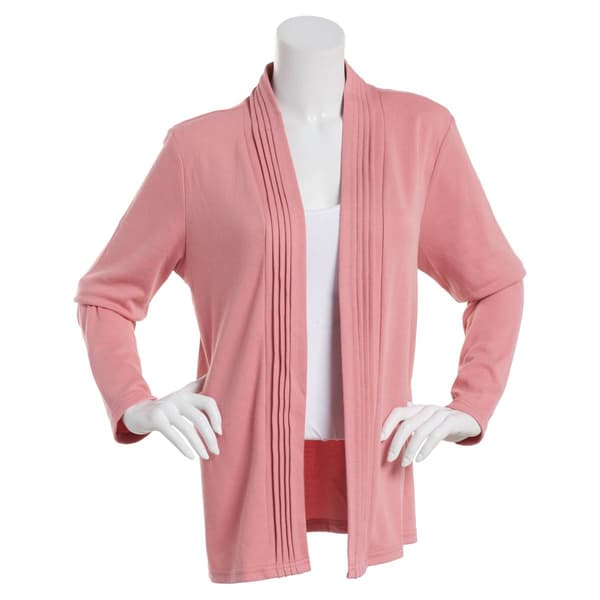 Womens Hasting & Smith Long Sleeve Pleat Front Open Cardigan