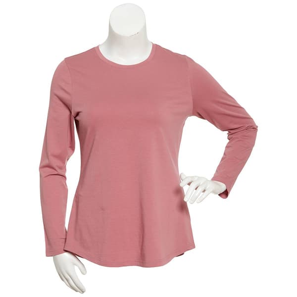 Juniors Plus Aveto Long Sleeve Crew Neck Tee - image 