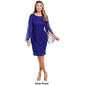 Womens Connected Apparel Chiffon Sleeve Eyelash Sheath Dress - image 5