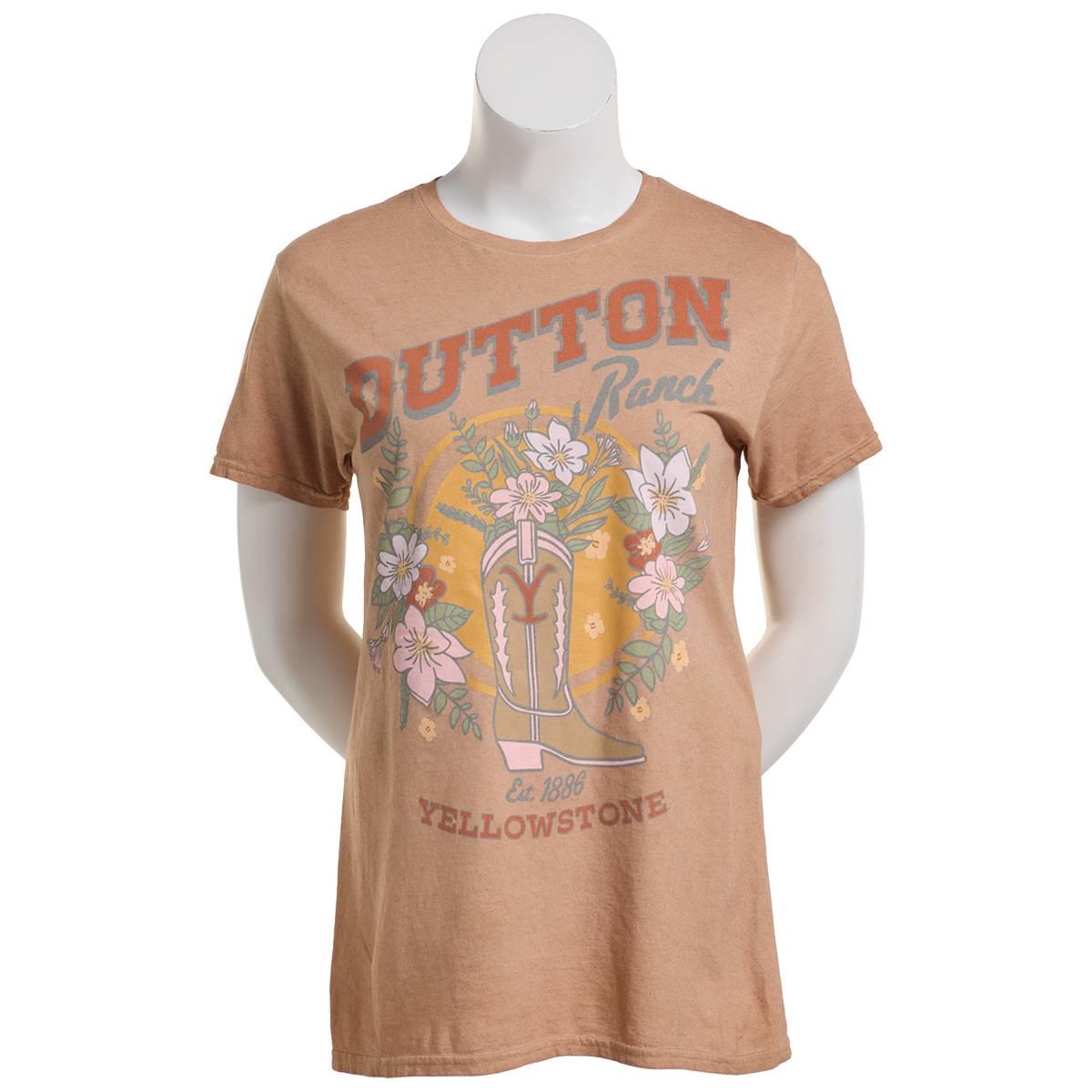 Juniors Short Sleeve Yellowstone Dutton Ranch Boyfriend Tee