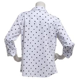 Petite Emily Daniels 3/4 Sleeve Dot Casual Button Down