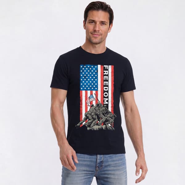 Mens Home of the Brave For Freedom Graphic Tee - image 