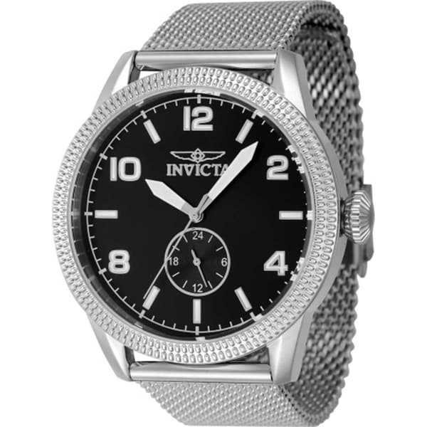 Mens Invicta Vintage Black Dial Mesh Band Watch - 47134 - image 