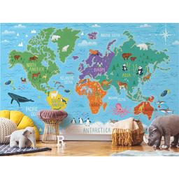 RoomMates® Blue & Green World Map Wall Mural