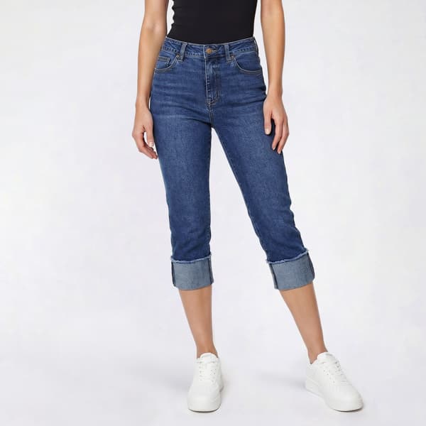 Womens d.jeans(R) High Rise Wide Roll Cuff Capris Jeans - image 