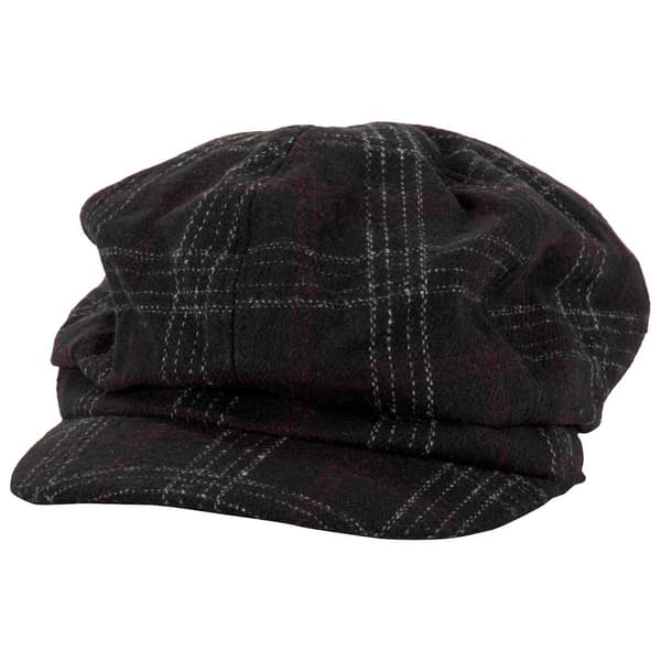 Womens Madd Hatter Plaid Cabby Newsboy Hat - image 