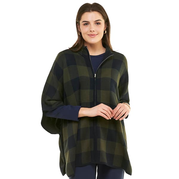 Womens Preswick & Moore Buffalo Plaid Poncho - image 