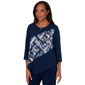 Petite Alfred Dunner Classics Diagonal Abstract Blouse - image 3