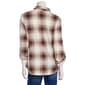 Juniors No Comment Plaid Fleece Roll Tab Sleeve Flannel-Chamomile - image 3